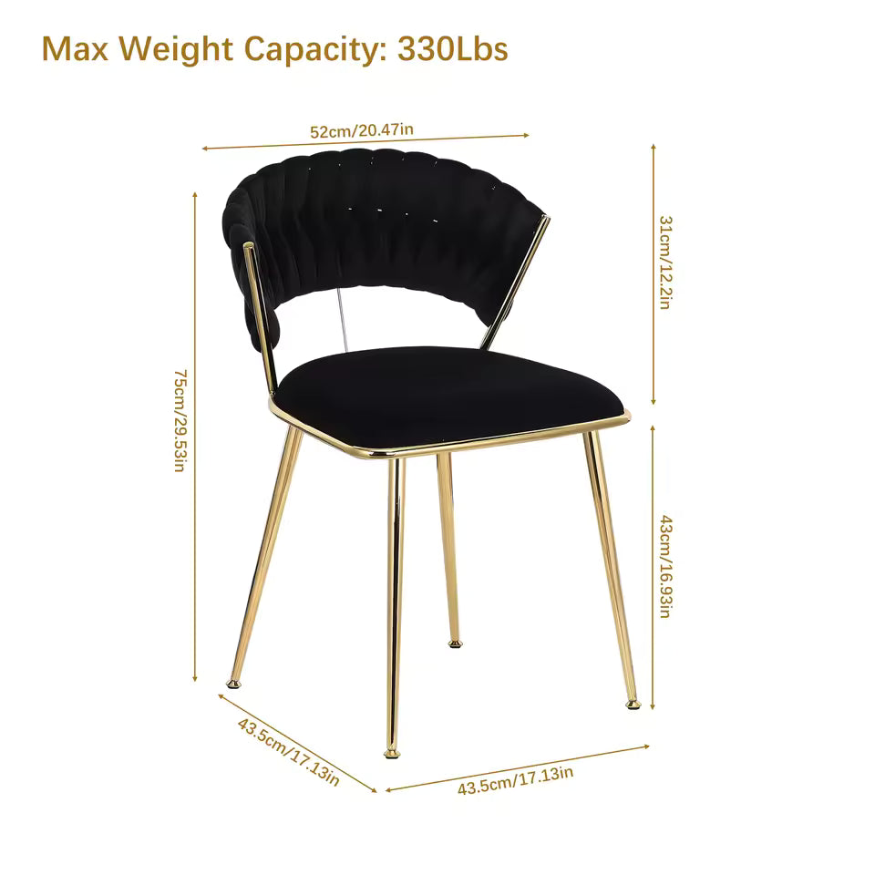 Duas Cadeiras de Jantar com Encosto Circular Trançado